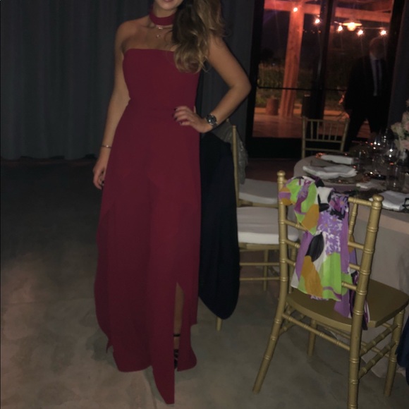 Gorgeous Alice and Olivia Dark Red Jumpsuit - Picture 3 of 4